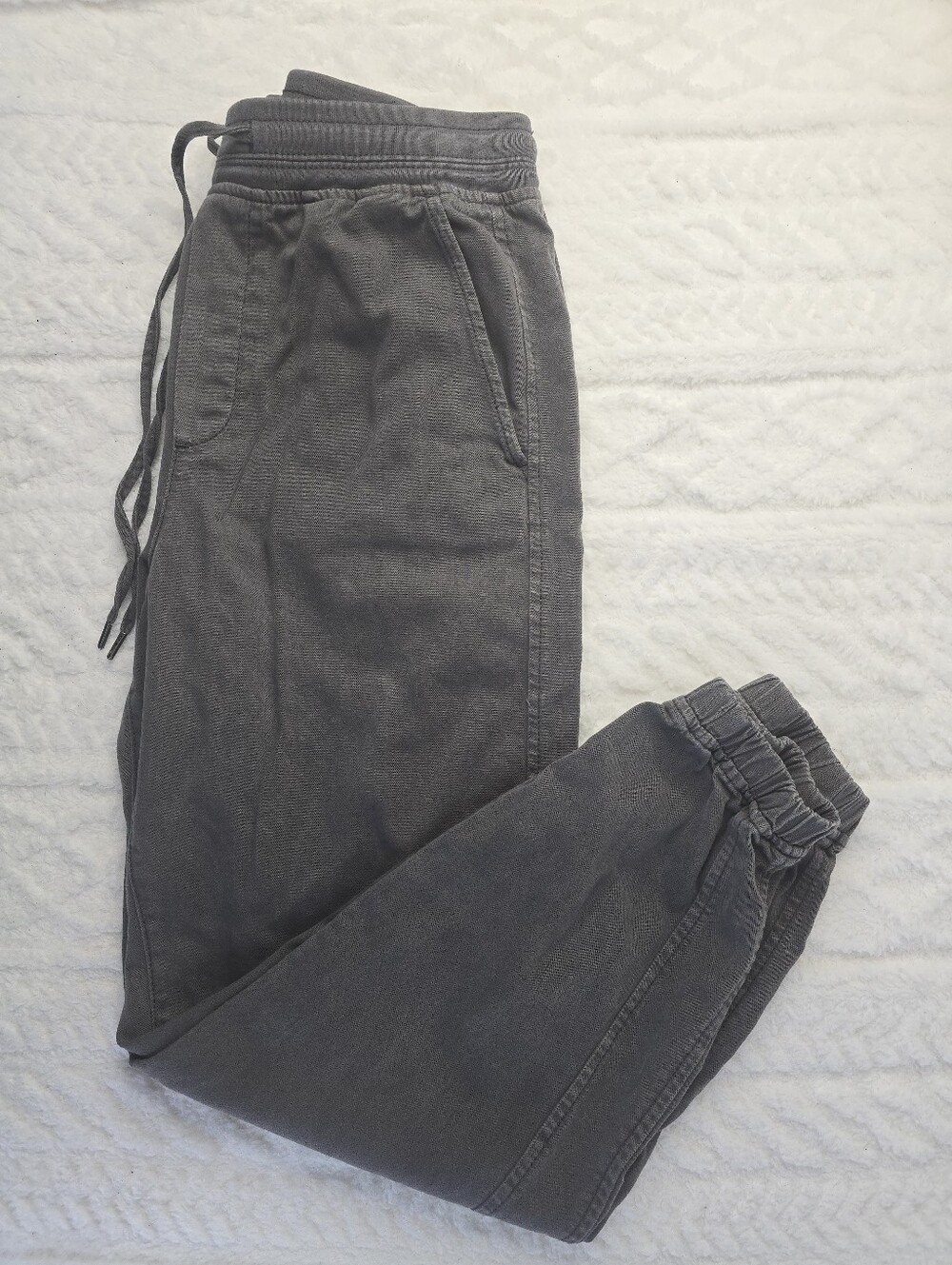 Gap Pull On Jogger Pants Gray High Rise Elastic Waist Drawstring Utility M